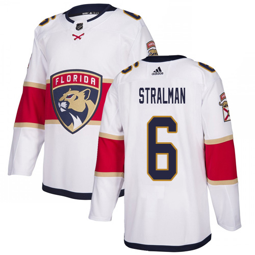 Adidas Panthers #6 Anton Stralman White Road Authentic Stitched Youth NHL Jersey